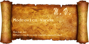 Modrovics Vanda névjegykártya